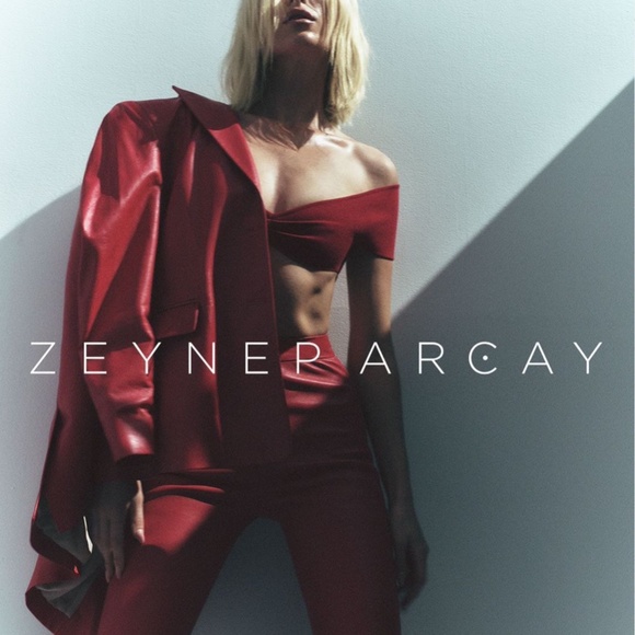 Zeynep Arcay red knit cropped top NWT Sz 2 - Picture 4 of 16